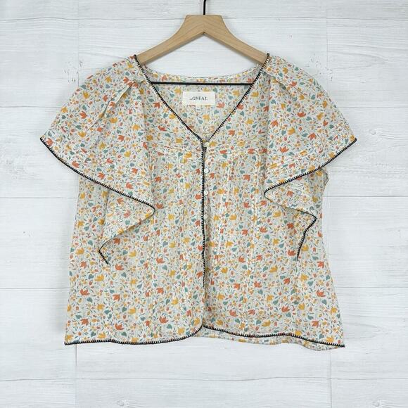 The Great Flounce Top Women M Whip Stitch Floral Ruffle Sleeve Cottage Boho $295 - Picture 15 of 16